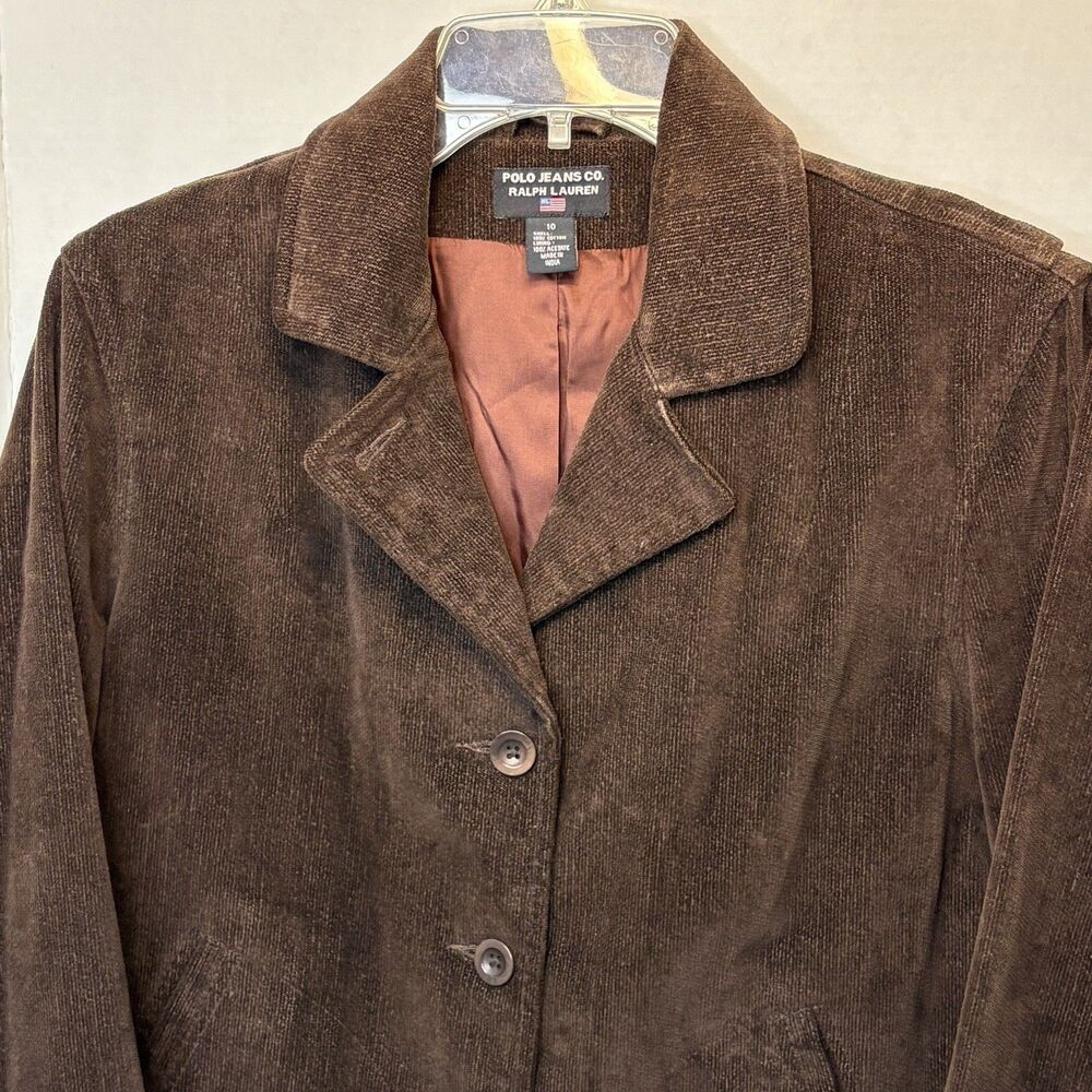Vintage Polo Jeans Co Ralph Lauren Women’s Corduroy Blazer Size 10 Old Money 90s - Picture 2 of 11